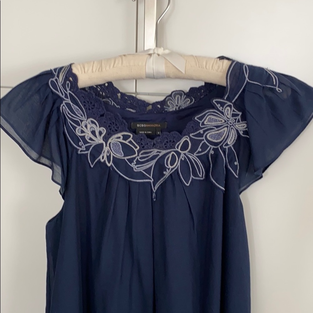 BCBG Flutter Sleeve Dress